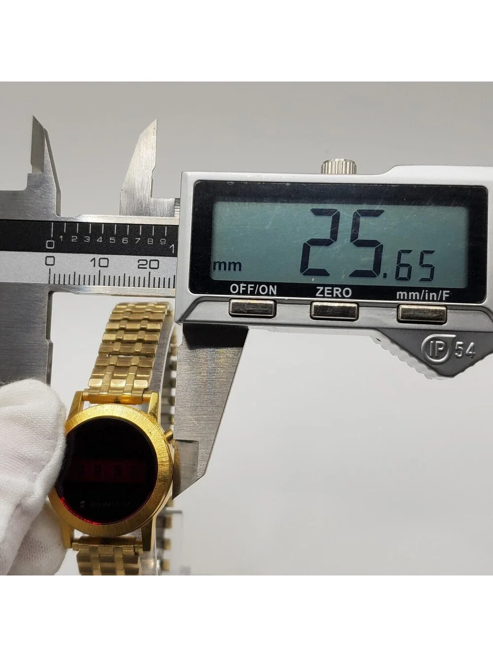 Vintage Bowmar Red Led Womens Watch 25mm Gold Tone For Parts Or Repair